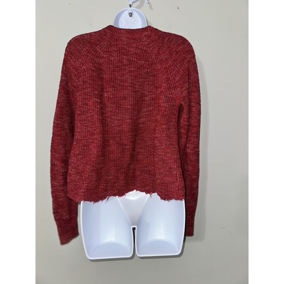 Cotton By Autumn Cashmere Tweed Distressed Scallop Shaker In Salsa Size S - Picture 8 of 11